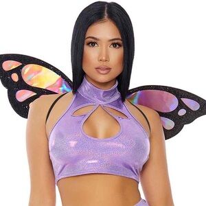 Pink cute attachable rave butterfly y2k cosplay festival fashion costume wings